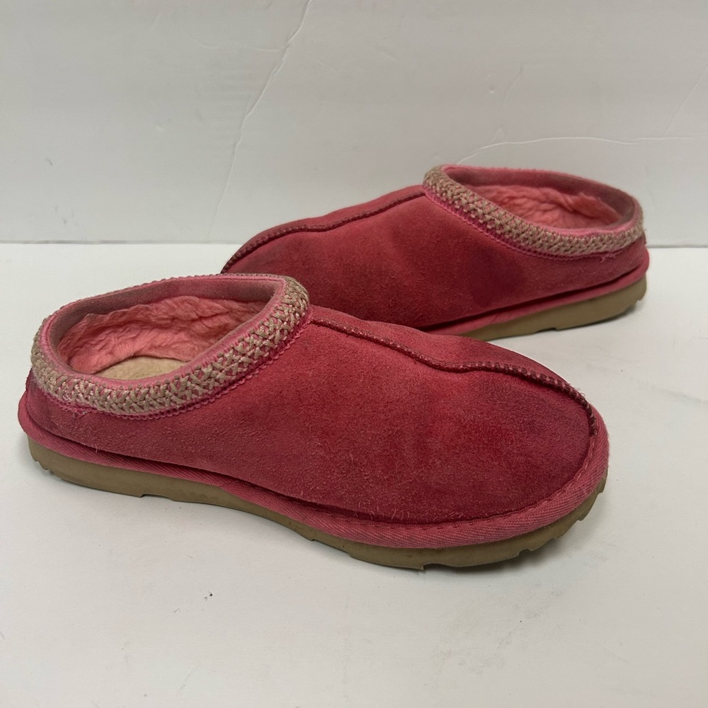 Ugg Womens Tasman Slippers Sz 6 Pink Suede Sheepskin Slip On Casual Barbie Core - Picture 7 of 11